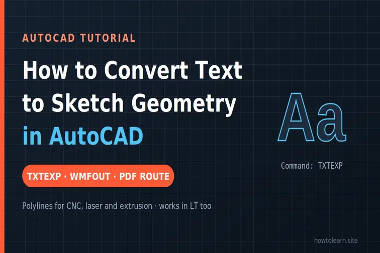 How to Convert Text to Sketch Geometry in AutoCAD