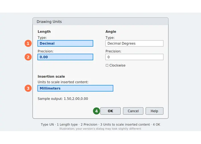 AutoCAD Drawing Units dialog showing how to change units